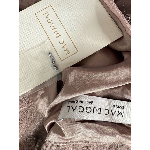 NWT Mac Duggal 20264 Applique Cap Sleeve Bodice Flowy Sequin Gown Lilac Size 6 - Picture 13 of 14